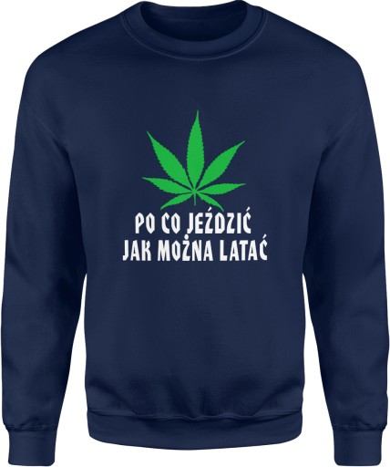 BLUZA MARIHUANA THC CBD Z NADRUKIEM MĘSKA ROZM S BEZ KAPTURA