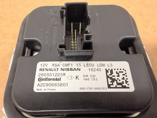 Renault Megane IV control unit LED 260551225R
