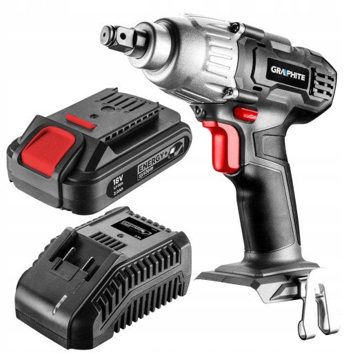 Аккумуляторный УДАРНЫЙ КЛЮЧ 18 В Графит 58G018 +2