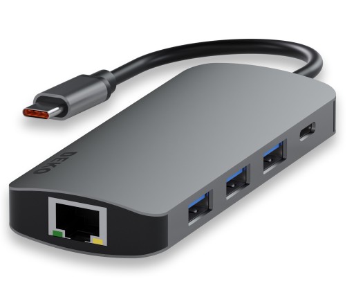 Hub Usb C 8w1 Stacja Dokująca 100W Hdmi 4K 60Hz 3xUSB Lan Sd Deko Business
