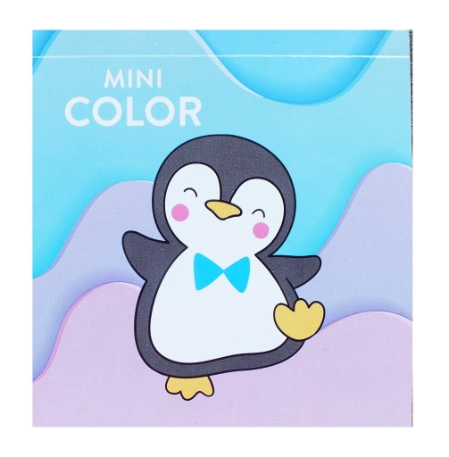 КНИЖКА-РОЗМАЛЬВКА МІНІ-ПІНГВІНИ 10х10 см КИШЕНЬКА