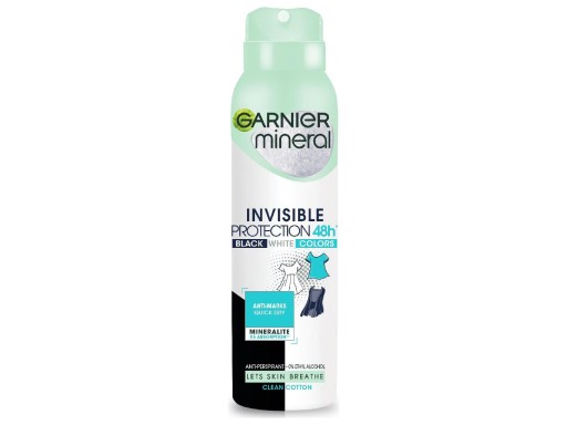 garnier invisible protection clean cotton antyperspirant w sprayu 150 ml   