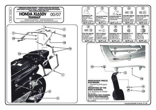 Kappa бічна стійка багажника Honda X650v Transalp