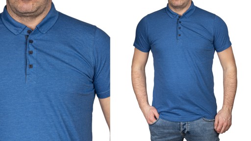 Polo męska koszulka niebieska tshirt polÓwka XL 10605362788 Odzież Męska Koszulki polo JA LUKDJA-7