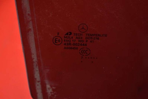 window side right rear part rear MERCEDES ML W164 05-08
