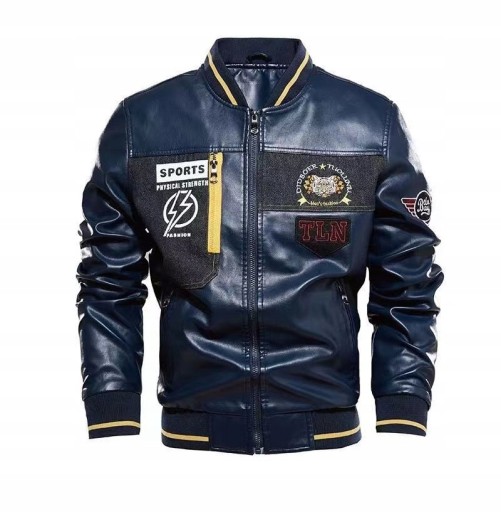 КУРТКА МУЖСКАЯ СПОРТИВНАЯ КОЖАНАЯ МОТОЦИКЛА, XXXL