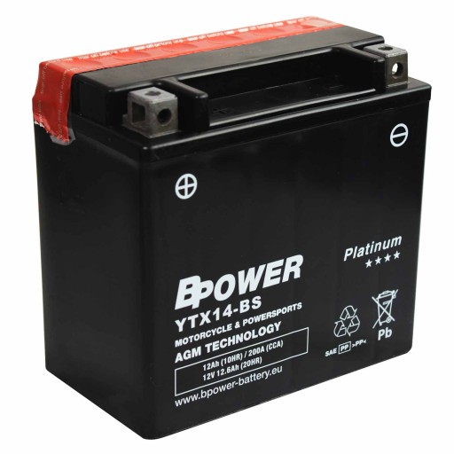 BPower Platinum AGM YTX14-BS 12V 12AH 200A ETX14