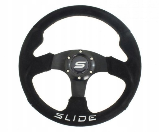 РУЛЬ СЛАЙД 320 ММ СМЕЩЕНИЕ 20 ММ ЗАМША ЧЕРНЫЙ