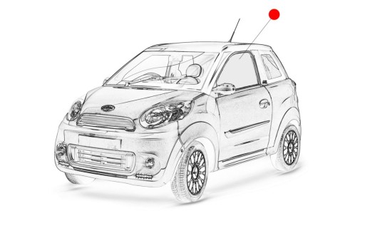 1401151 - Стекло левой двери MICROCAR M8 оригинал