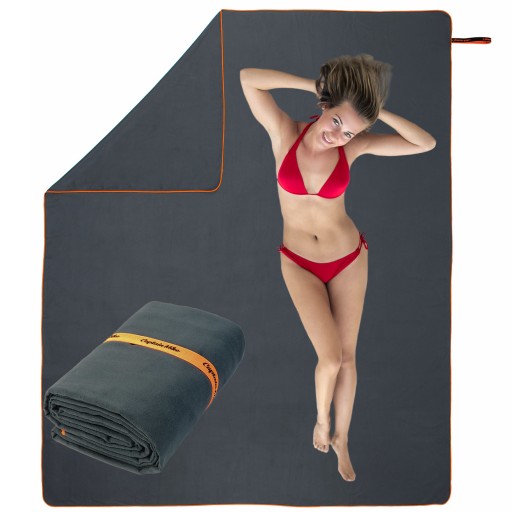 Rýchloschnúci plážový uterák, antracit 200x180