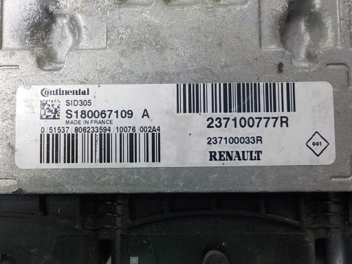 RENAULT computer control unit S180067109A 237100777R