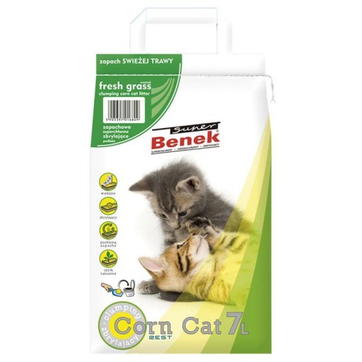 Kukuričná podstielka Super Benek Corn Cat Čerstvá Tr