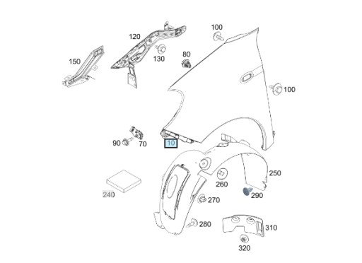 A4536907500 - ПЕРЕДНЯ КОЛІСНА АРКА ПРАВА SMART FORFOUR W453