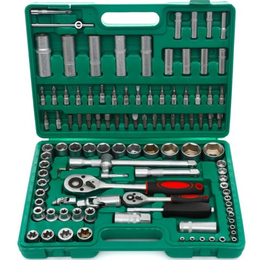 НАБОР ТОРЦЕВ КЛЮЧЕВЫХ С ХРАПОВИКАМИ-УДЛИНИТЕЛЯМИ 108 EL В КОРОБКЕ