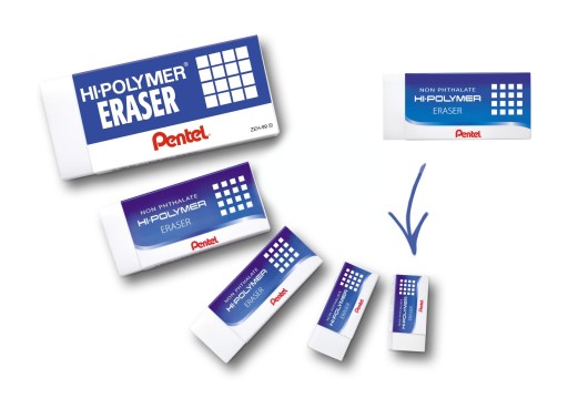 Ластик Pentel ZEH-03 білий