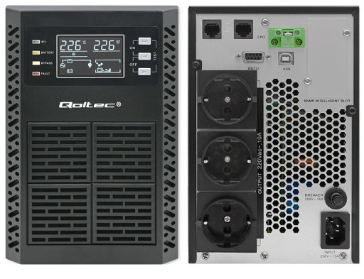 Джерело безперебійного живлення ups sinus qoltec pure sinus 2000va/2000w 4x 12v 7ah