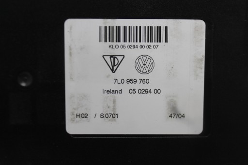 MODUL BEDIENTEIL SITZ 7L0959760 VW TOUAREG 7L CAYENNE UND 02-06