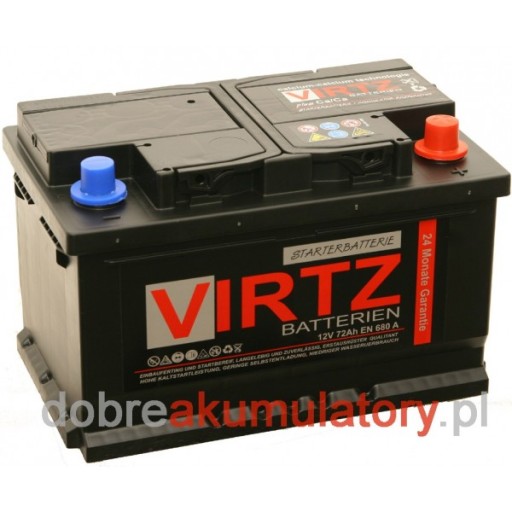 V72 - Акумулятор VIRTZ 12V 72AH 680A Висока якість FORD