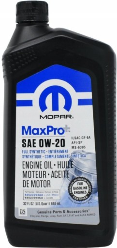 Масло MOPAR 0W20 5л 5х0,946л