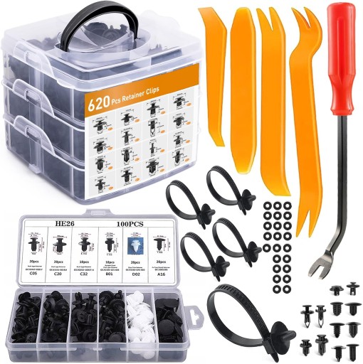 ВЕЛИКИЙ НАБІР АВТОМОБІЛЬНИХ ЗАПОНОК, ЗАТИСКАЧІ ДЛЯ ОББИВКИ АВТОМОБІЛЯ, 720 ШТ.