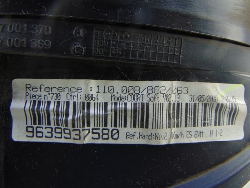dials dials PEUGEOT 406 (1995-1999) 1.8 16V 9639937580 EUROPA