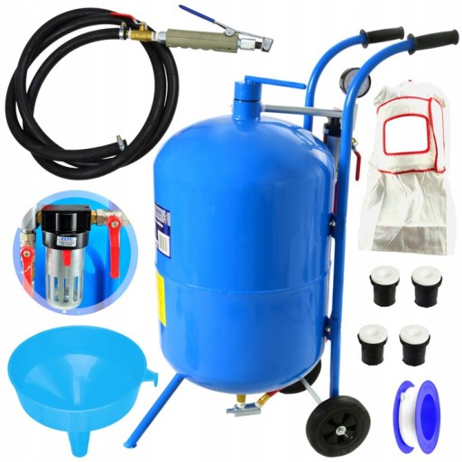 МОБІЛЬНА СИФОННА МАШИНА ДЛЯ ПІСУ 76Л МАСКА 4 НАСАДКИ НАБІР