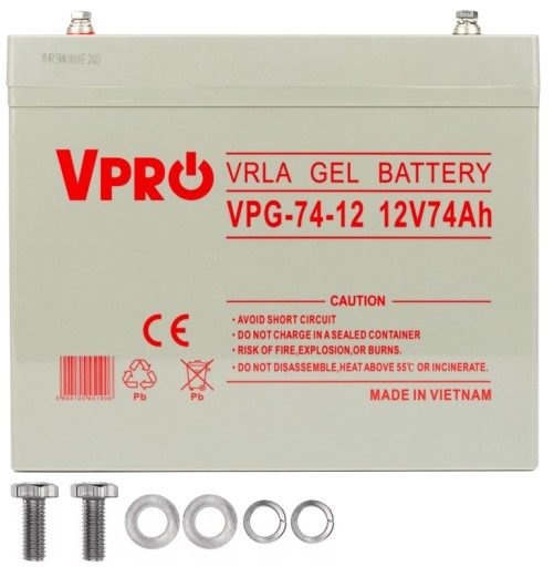 Гелевая батарея volt polska vpro 74ah, инверторный преобразователь ибп