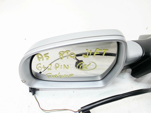 mirror exterior left AUDI A5 8T0 LIFT COUPE silver 6+2 PIN UK