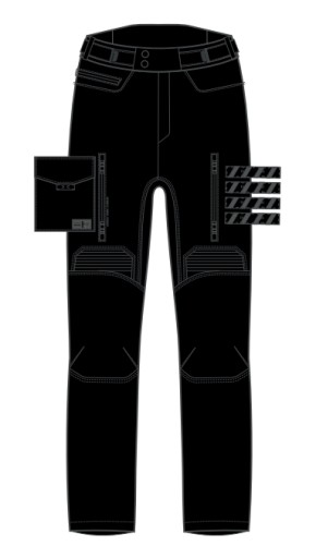 БРЮКИ ТЕКСТИЛЬНЫЕ OZONE UNION II ЧЕРНЫЕ 8XL