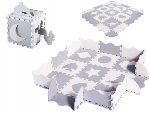 Пазл iKido Eva з піни сіро-білий 120х120 см