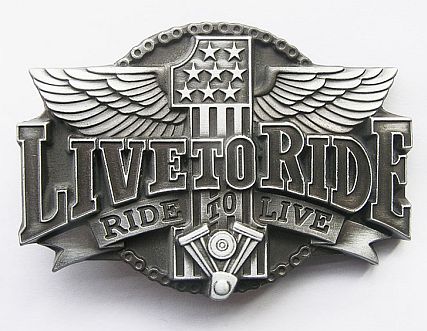 Жить, чтобы ездить ... V1 пряжка застежка старое серебро