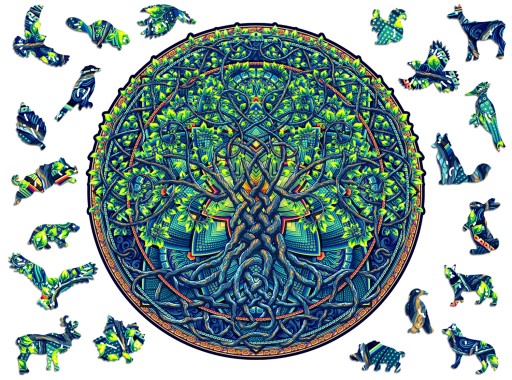 Prémium 3D fa puzzle felnőtteknek Mandala Az élet fája XXL Adawoo