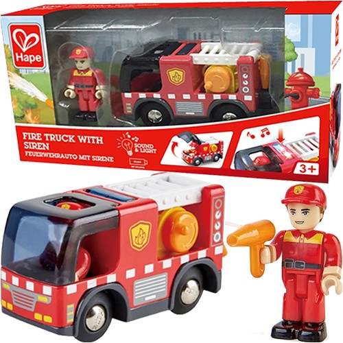 Червона пожежна машина Hape E3737 з сиреною