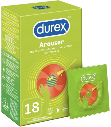 Stimulačné kondómy DUREX Arouser 18 ks Rebrované Vlhčené