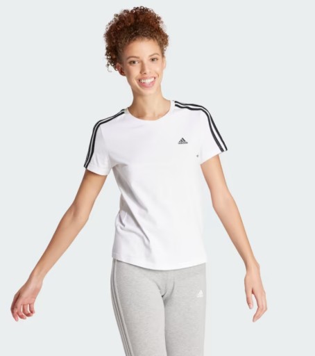 KOSZULKA T SHIRT ADIDAS ESSENTIALS SLIM 3 STRIPES GN2913 BIA A