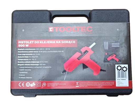 АККУМУЛЯТОРНЫЙ ПИСТОЛЕТ ДЛЯ ГОРЯЧЕГО КЛЕЯ TOLTEC 500 Вт
