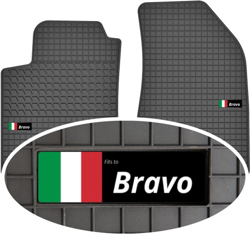 Fiat Bravo II 2007-2014 Dywaniki Motohobby Przód Emblemat