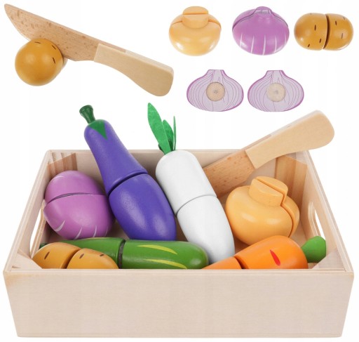 Дерев'яний набір для нарізки овочів на липучці 7 шт.