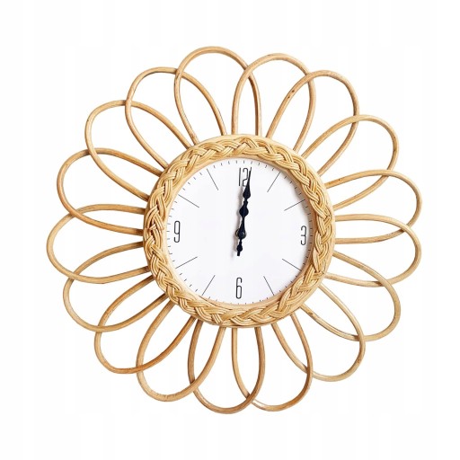 Настенные часы из ротанга в стиле бохо