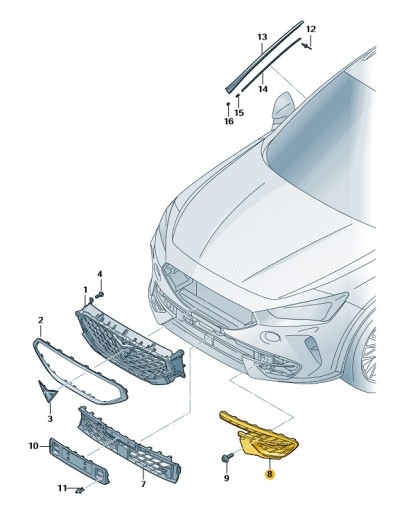5FF853666D 041 - РЕШЕТКА ПЕРЕДН. БАМПЕР CUPRA FORMENTOR ПРАВА OE