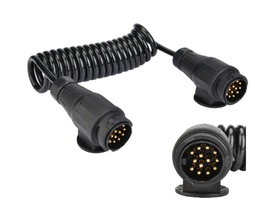 1W/1,8 - КАБЕЛЬ-ПОДОВЖУВАЧ 13-КОНТАРНИЙ ПОДОВЖУВАЧ З ВИЛКАМИ СПИРАЛЬНИЙ КАБЕЛЬ 1,8-2 м КОНЕКТОР