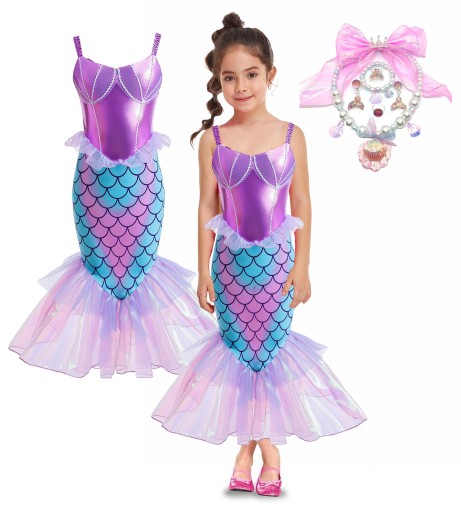 СУКНЯ РУСАЛОЧКА ARIEL 122/128 /LILA 130/ + ПРИКРАСИ