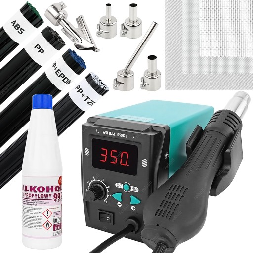 АПАРАТ ДЛЯ ЗВАРЮВАННЯ ПЛАСТИКУ ПОТУЖНІСТЬ 700W - XL НАБІР НАСАДОК BINDER ABS PP ТА IPA НАСАДКА