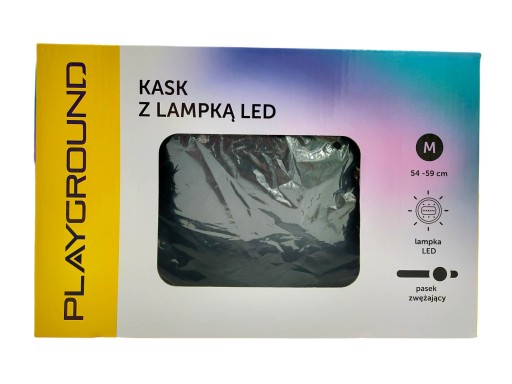 Шолом дитячий з LED підсвічуванням, чорний, розмір М