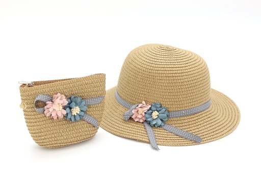 ДИТЯЧА ДІВЧАЧКА СОЛОМ'ЯНИЙ КЕЛЮХ + СУМКА