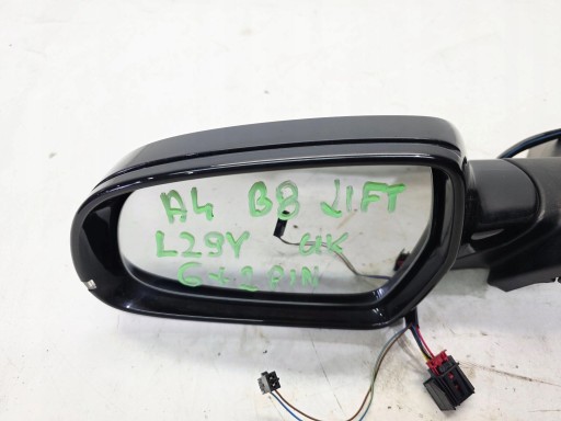 mirror exterior left AUDI A4 B8 LIFT LZ9Y 6+2 PIN UK