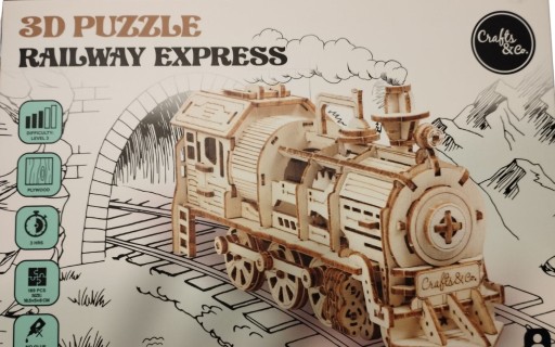 Дерев'яна модель Robotime Puzzle 3d Локомотив