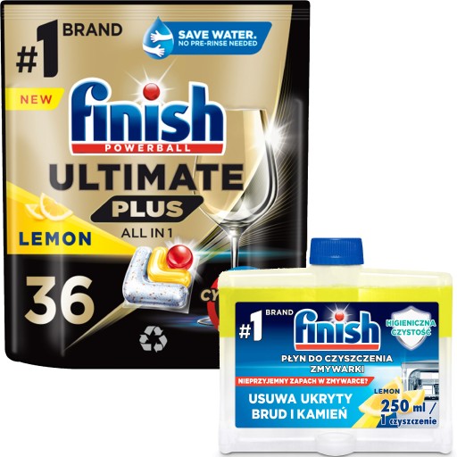 Finish Ultimate Plus 36 Lemon kapsle + čistič