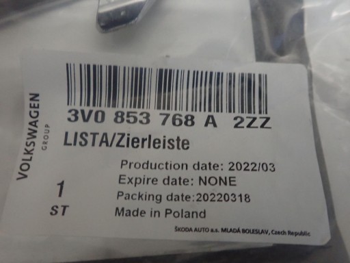 Chrom modanatura Paraurti Destro SKODA SUPERB III 2015