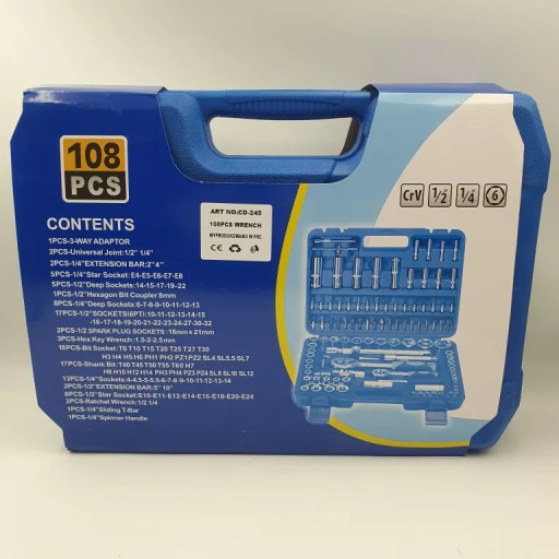 НАБІР КЛЮЧІВ ГАЙКОВИХ 108 ЕЛЕМЕНТ